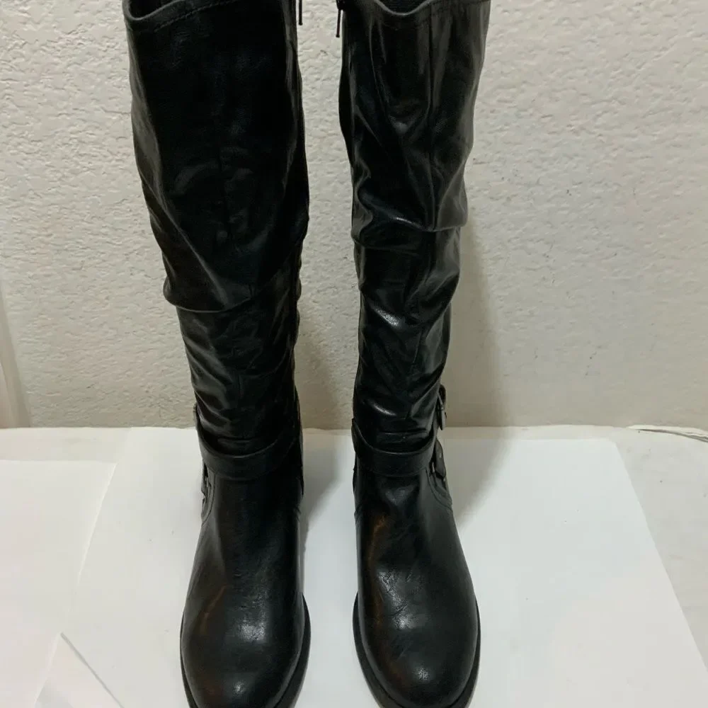White Mountain Layton knee high boots tall riding black sz 11 M New